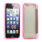 Wholesale Apple iPhone 5 5S Crystal Clear Hybrid Case (Pink Clear)